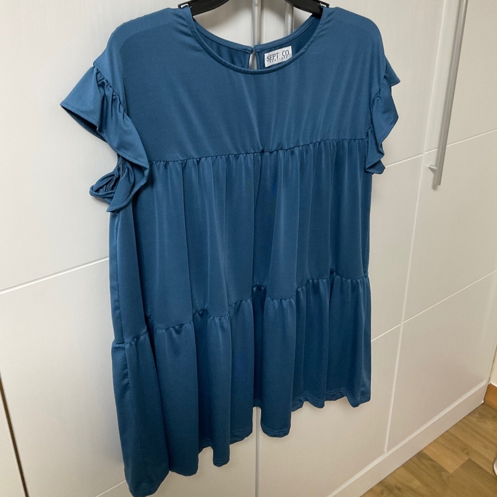 Teal baby doll top